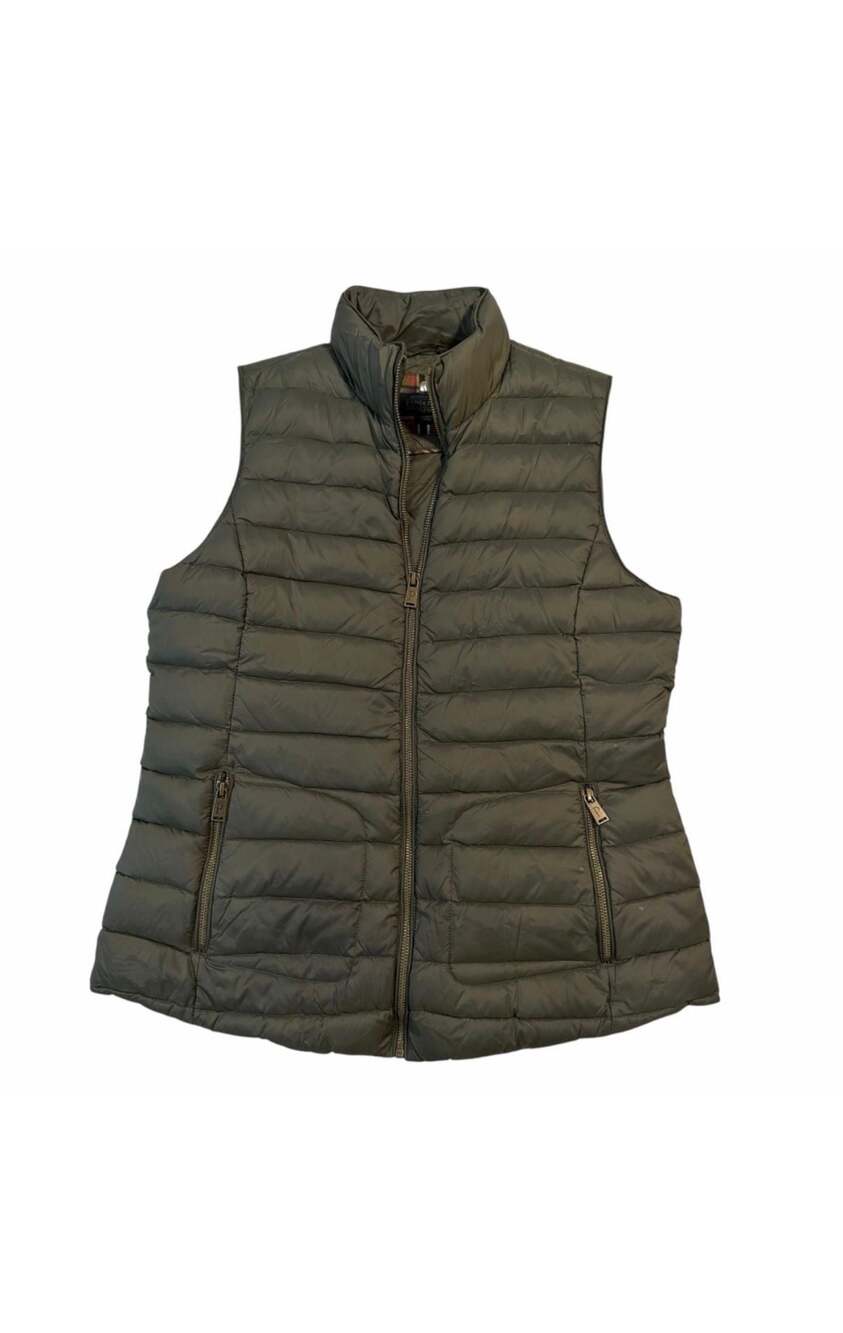 Pendleton Women’s M Olive Green 90% Duck Down Quilted Puffer Vest Full Zip